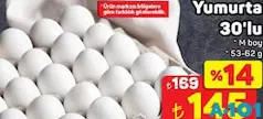 YUMURTA 30'LU M BOY 53-62 G fiyat ve kampanya bilgisi